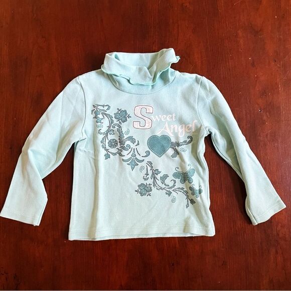 Tutti Paletti Little Girls Cotton Turtle Neck Sweater/ Long Sleeved T-Shirt 4T - Picture 1 of 6